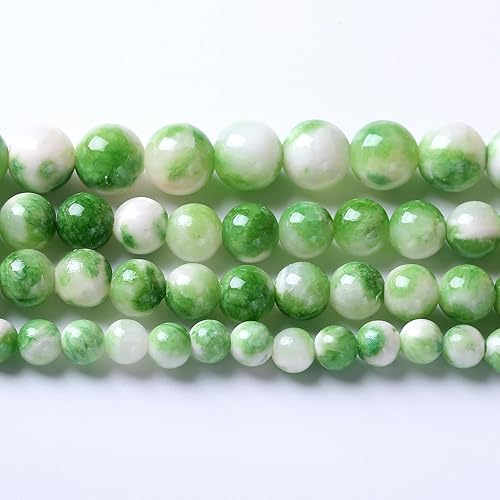 60 cuentas sueltas de jade persa verde para hacer joyas, pulseras y collares