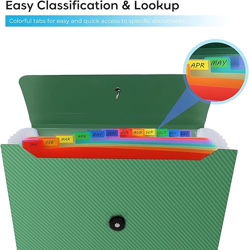 Miniatura 2 de Carpeta de archivos expansible, organizador de archivos de acordeón para clasificar documentos y papeles, organizador de almacenamiento de archivos