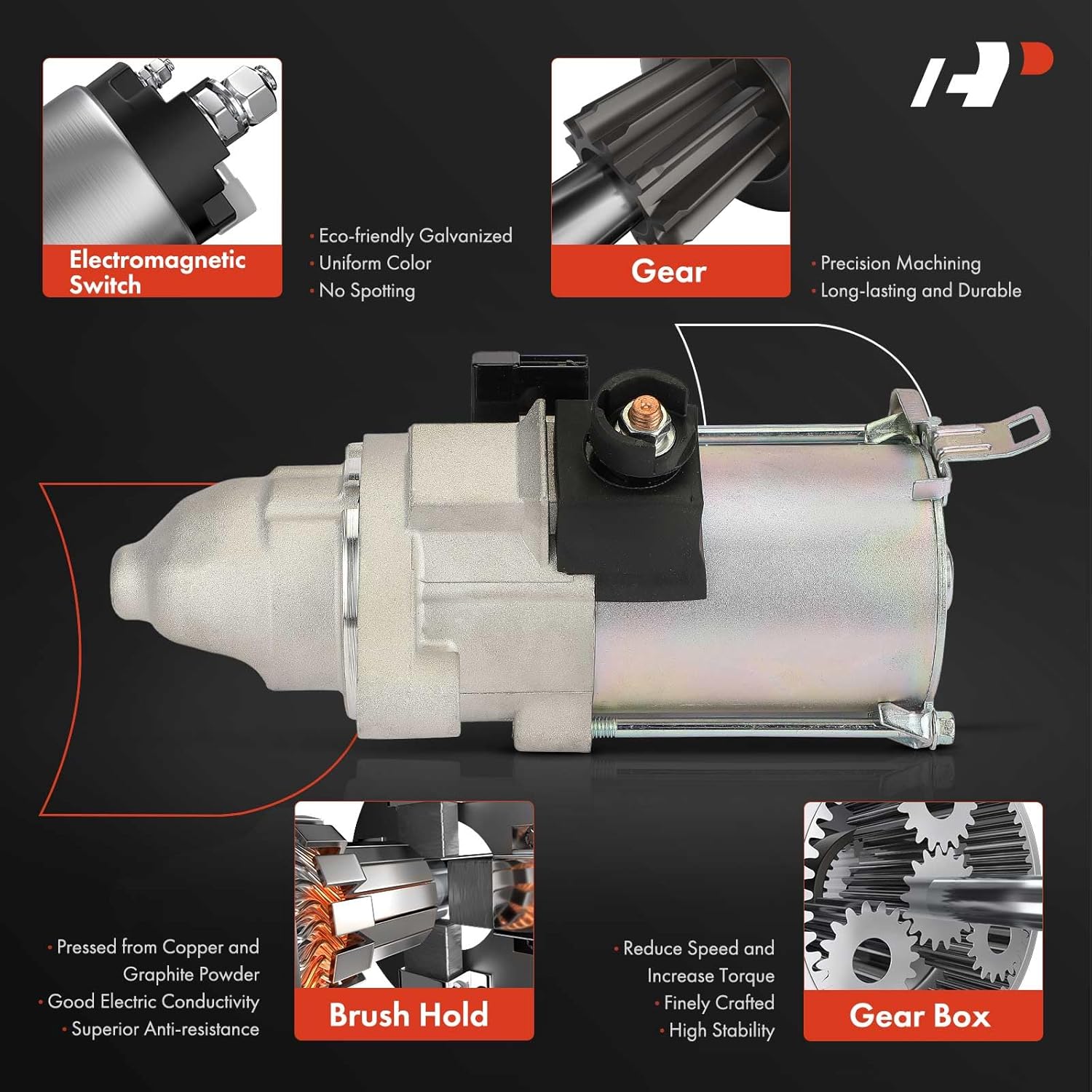 A-Premium Starter Motor Compatible with Acura RDX 2007 2008 2009 2010 2011 2012, 2.3L, 12V 1.6KW 11-Teeth Clockwise, Replace# 31200RWCA01, SM73003