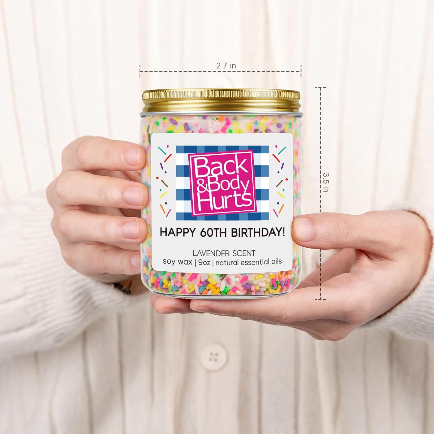 GSPY 60th Birthday Candles, 60th Birthday Gifts for Women, Men - Funny Bday Gifts for 60 Year Old Woman - Funny Turning 60, Happy Bday Present Ideas for Sister, Friend, Mom, Wife, Boss, Lady - Image 6