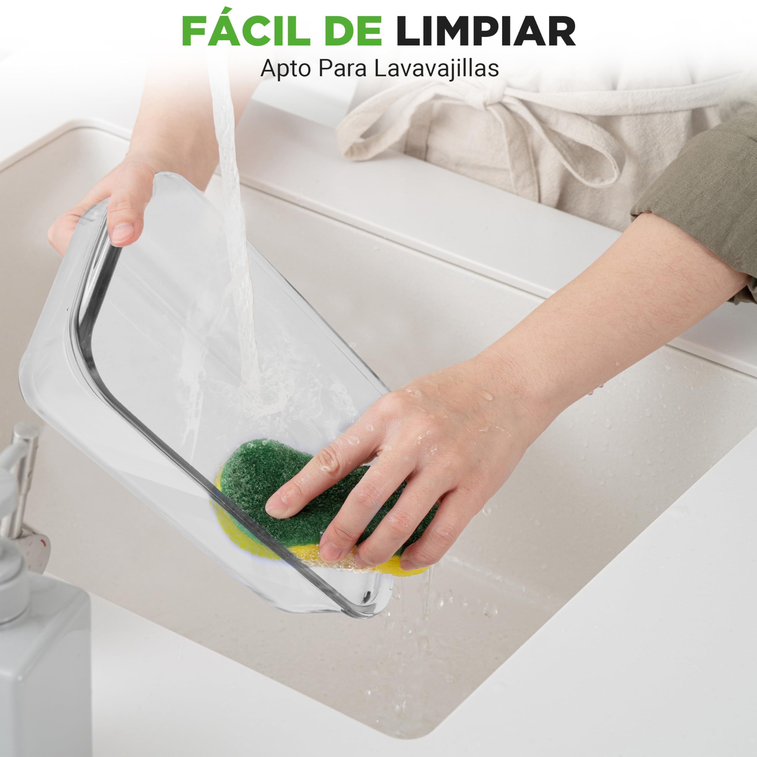 NutriChef fuentes refractarias rectangulares de cristal con tapa, Bandejas de horno apilables para lasaña y cazuela, Para microondas, Lavavajillas, Nevera y congelador, 8 piezas
