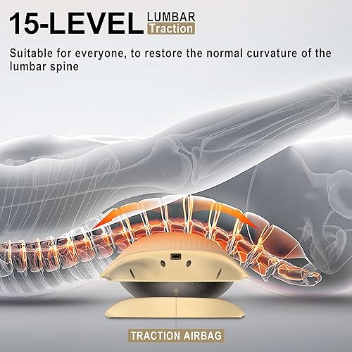 Miniatura 3 de Estirador eléctrico de espalda para aliviar el dolor de espalda baja, dispositivo de tracción lumbar con tracción dinámica de bolsa de aire,