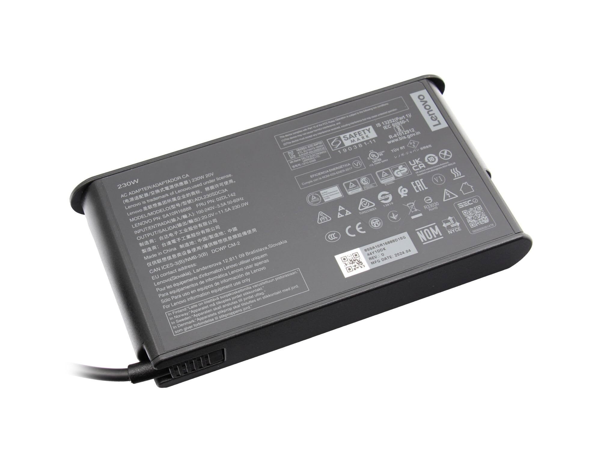 Lenovo 02DL143 Original Netzteil 230,0 Watt kleine Bauform für Legion 5-15ACH6H (82JU),15ARH05H (82B1),15IMH05H (81Y6/(82CF), 17ACH6H, 17ARH05H, 17IMH05H, 17ITH6H
