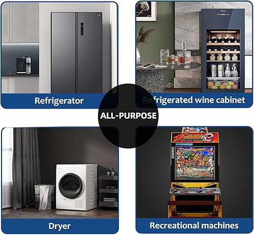 Miniatura 10 de Mini soporte móvil para refrigerador con 4 ruedas dobles y 8 pies fuertes, arandela ajustable, secadora y pedestal de soporte para refrigerador con