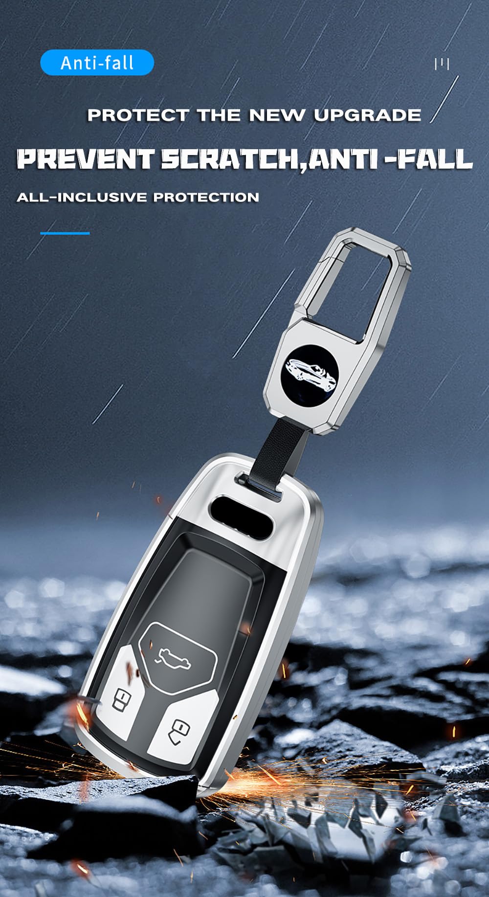 Generic Coque Clé TPU, Etui Clé Étui Clé Adapté pour Audi A4 S4 RS4 B9 A5 S5 RS5 F5 A3 A6 A7 A8 A4L A6L Q2 Q3 Q5 Q7 SQ5 SQ7 S7