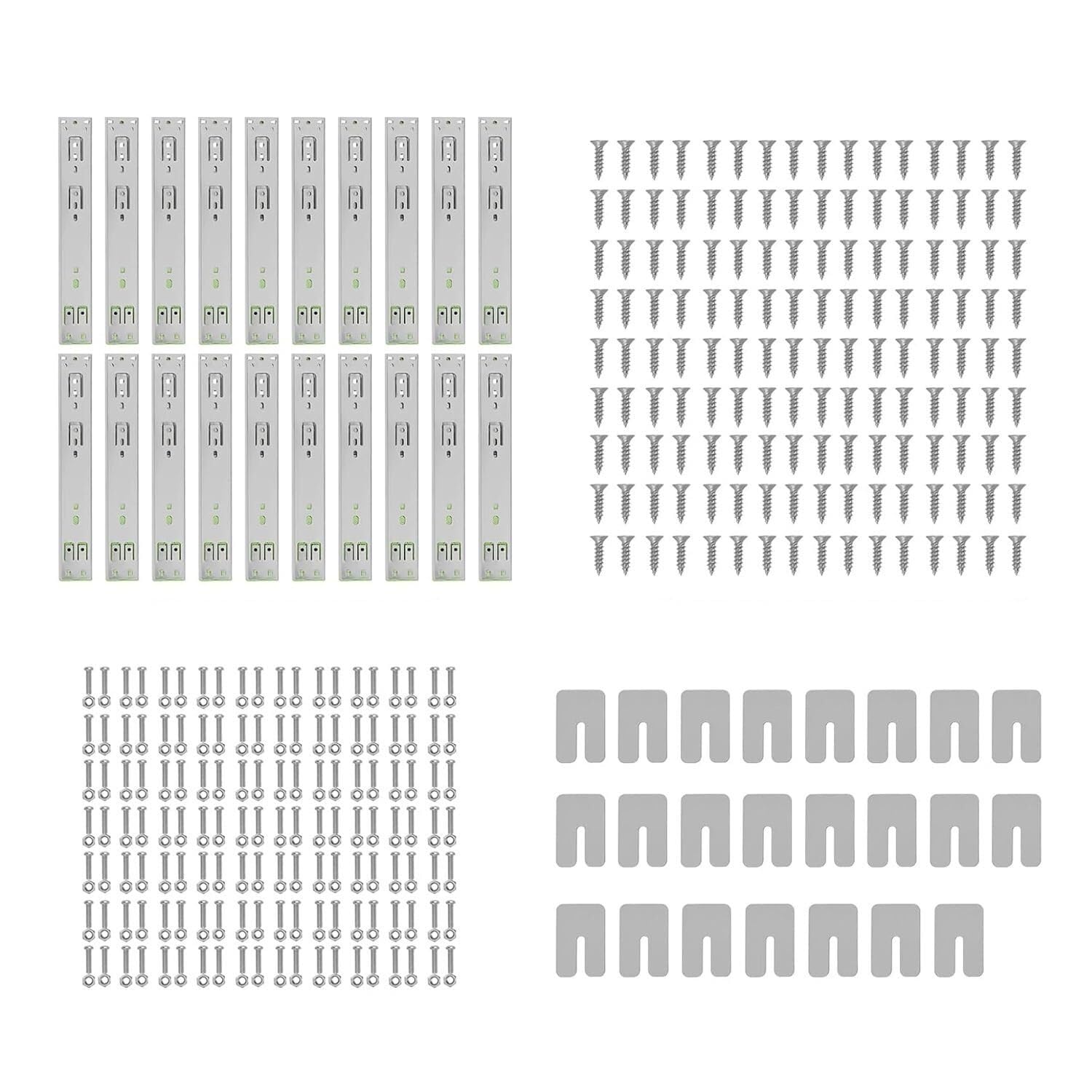 Drawer Runners 10 Pair (20 Pcs) Drawer Slides Rails 12/14/16 Inch Side Mount Cabinet(16 inch)