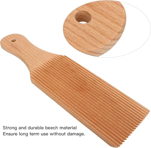 Miniatura 4 de Garganelli profesional de ñoquis de madera inclinada para hacer pasta, tabla de ñoquis, paletas de mantequilla de madera para amasar masa y hacer
