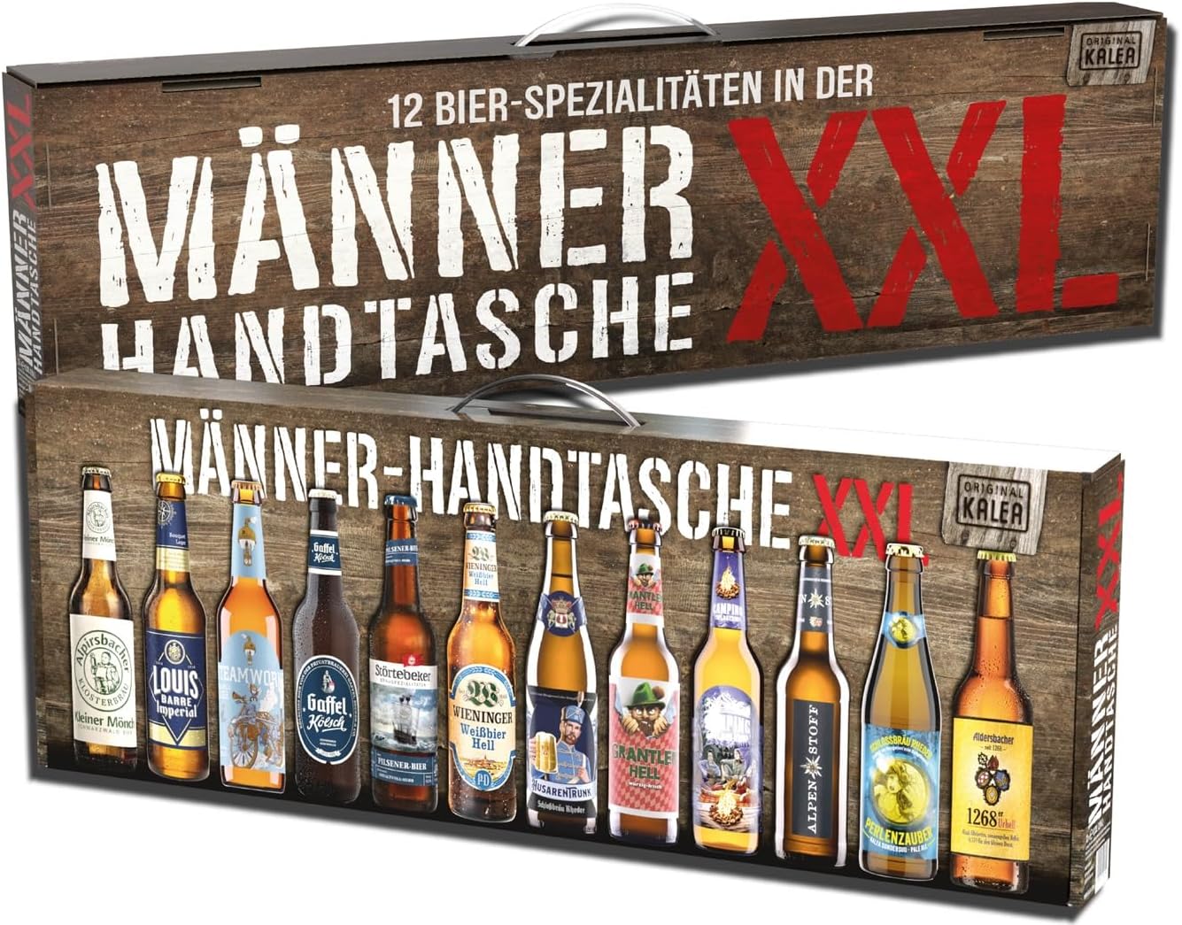 Kalea | XXL Männerhandtasche | 12 x 0,33l Bierspezialitäten aus Privatbrauereien