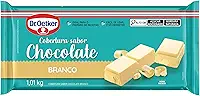 Dr. Oetker Cobertura em Barra Sabor Chocolate Branco, Para Recheio e Cobertura de Bolos, Tortas, Pão de Mel, Doces e Sobremesas, Basta Derreter, 1kg
