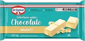 Dr. Oetker Cobertura em Barra Sabor Chocolate Branco, Para Recheio e Cobertura de Bolos, Tortas, Pão de Mel, Doces e Sobremesas, Basta Derreter, 1kg