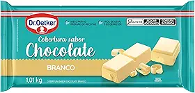 Dr. Oetker Cobertura em Barra Sabor Chocolate Branco, Para Recheio e Cobertura de Bolos, Tortas, Pão de Mel, Doces e Sobremesas, Basta Derreter, 1kg