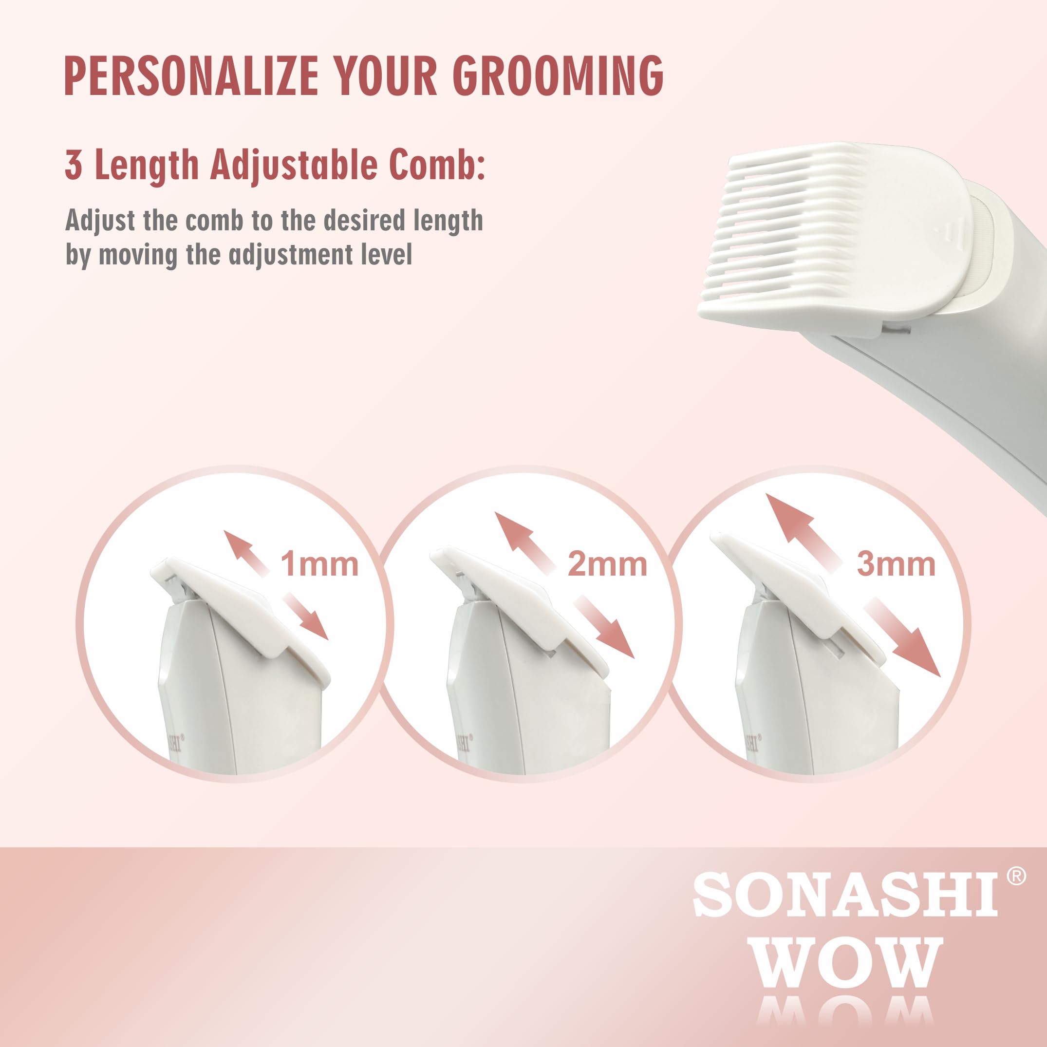 Tondeuse innovante 2 en 1 pour femme avec UV - Lumière LED intégrée, peigne réglable pour une coupe de précision, rechargeable, étanche, épilation indolore (blanc)