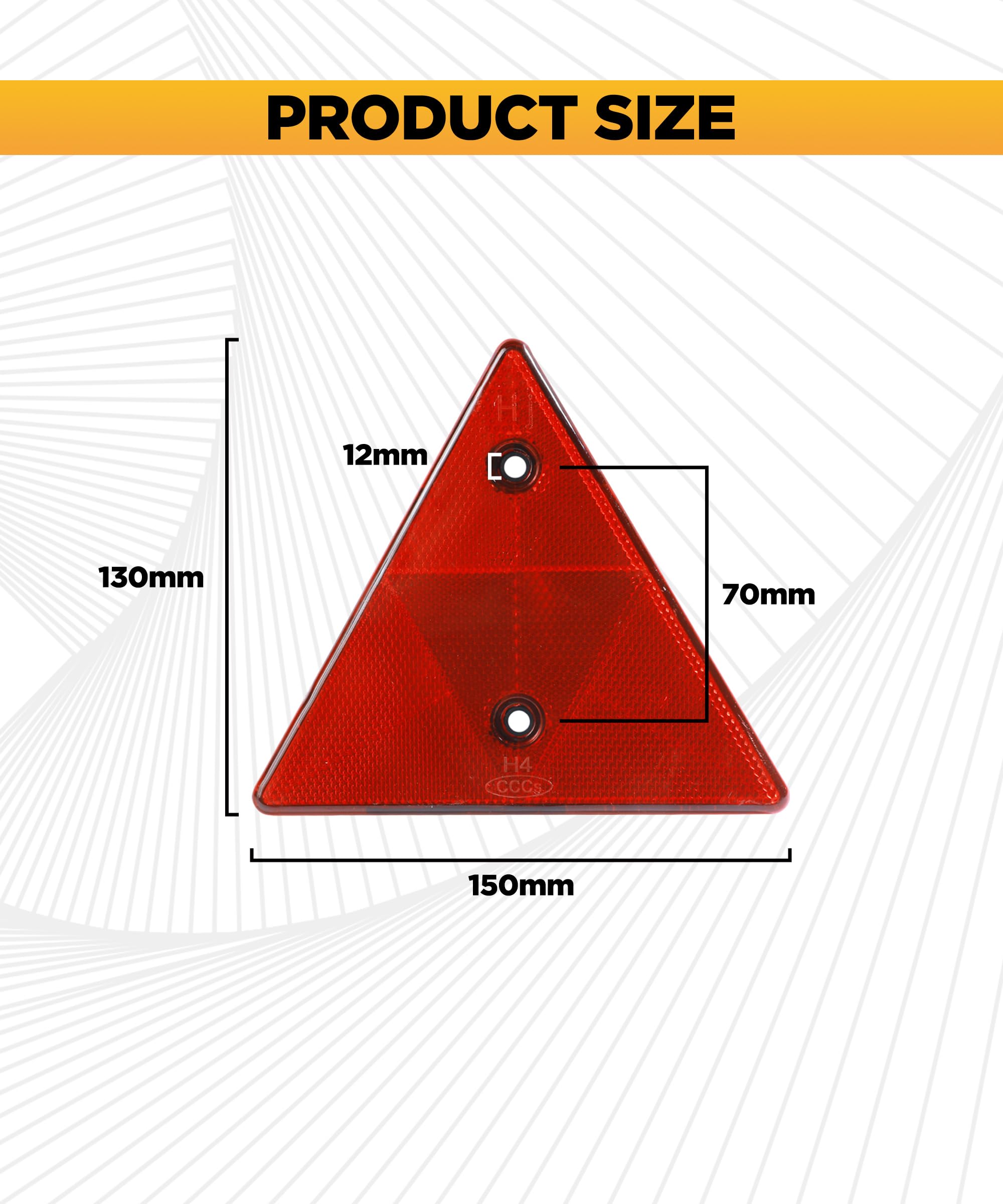 Flaconi 4PCS Triangulo de Remolque,Reflectores para Coche,Catadioptrico,Reflector Triangular,Remolque Triangular Reflectante,Triángulo Reflectantes para Automóviles,Remolques,Tractores,Camiones