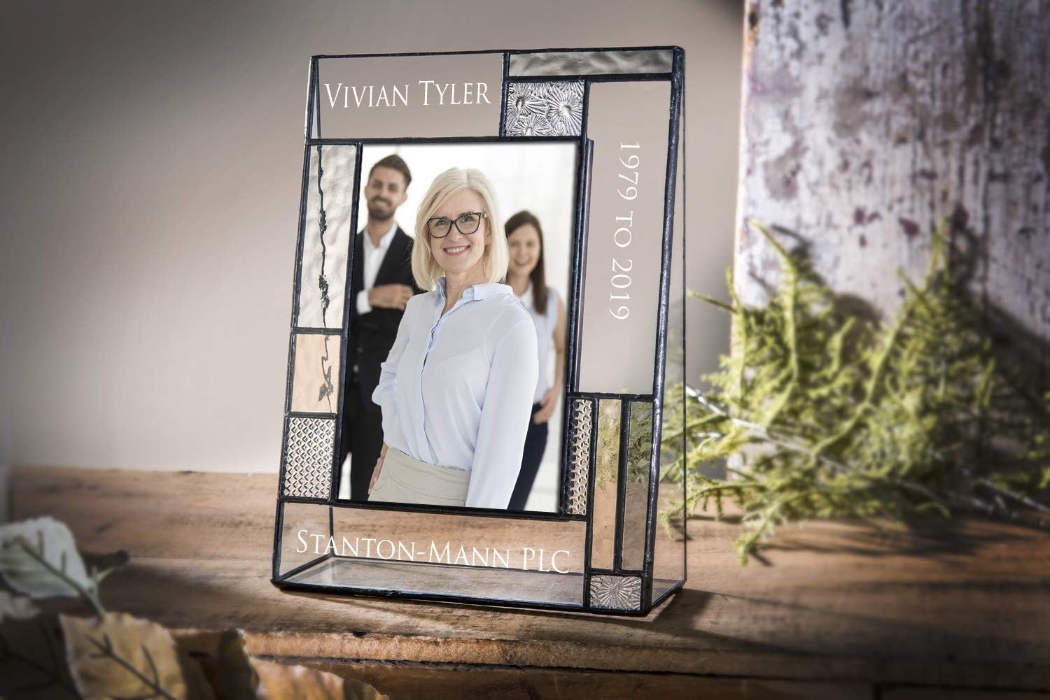 Retirement Picture Frame Personalized Engraved Glass Keepsake 4x6 Photo Farewell Gift for Coworker Promotion Company Service Employee Recognition Pic 392 EP635 (4x6 vertical)