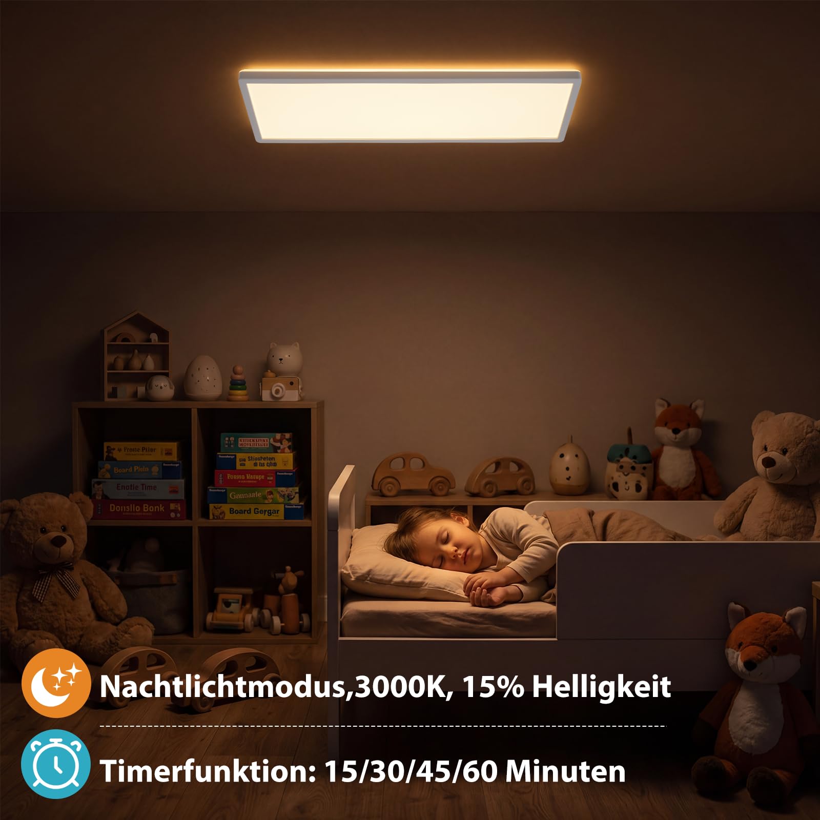 ZMH Pannello LED da soffitto 58x20 cm, dimmerabile con telecomando