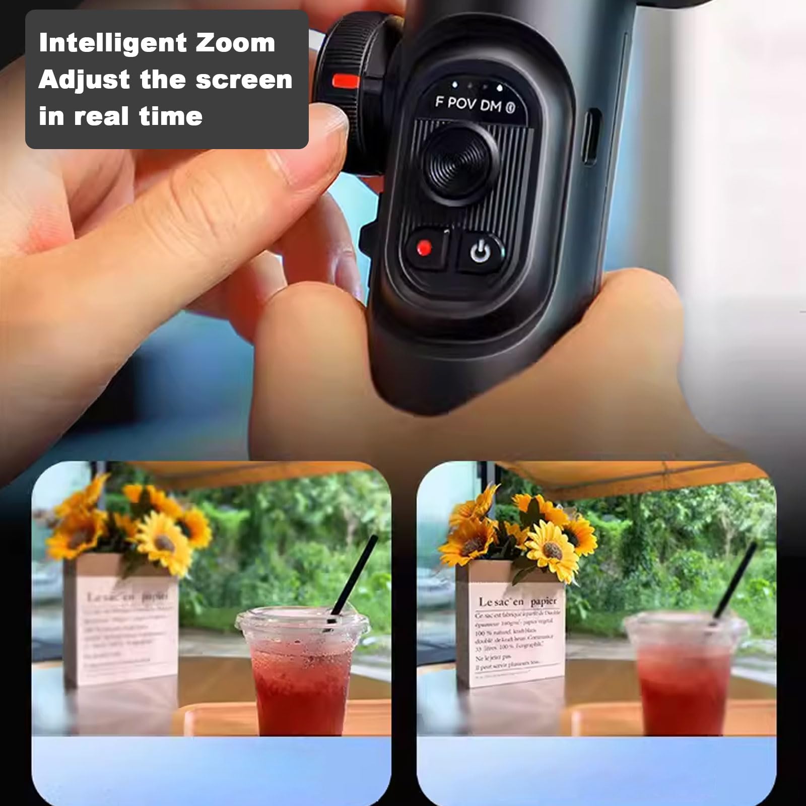 Gimbal per telefono, tracciamento verticale, manopola zoom multifunzione, stabilizzatore cardanico a 3 assi per smartphone con luce di riempimento, stabilizzatore per telefono per registrazione video