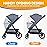 Orzbow Universal Mosquito Net for Stroller, Baby Stroller Bug Net with Two-Way Zippers and Storage Bag, Breathable & Foldable Mosquito Cover for Car Seats, Bassinets, Cradle, Portable Mini Crib, Grey