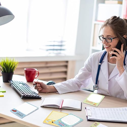 Miniatura 5 de Jetec 24 blocs de notas para enfermeras de 3 x 4 pulgadas, divertidos bloc de notas de apreciación de enfermería, bloc de notas con temática médica,