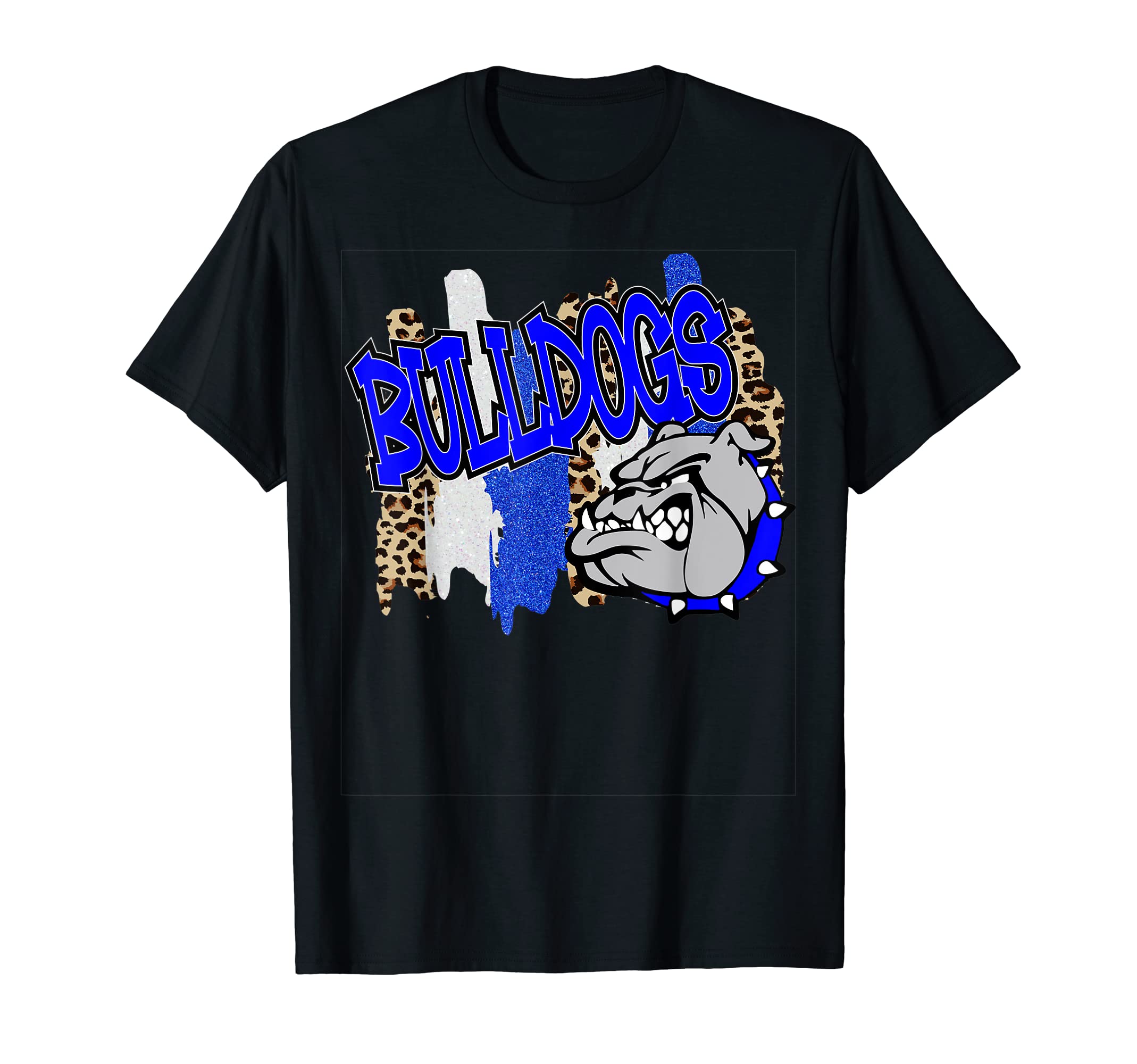 Bulldogs Swash School Spirit Blue WhiteT-ShirtOEKO-TEX STANDARD 100
