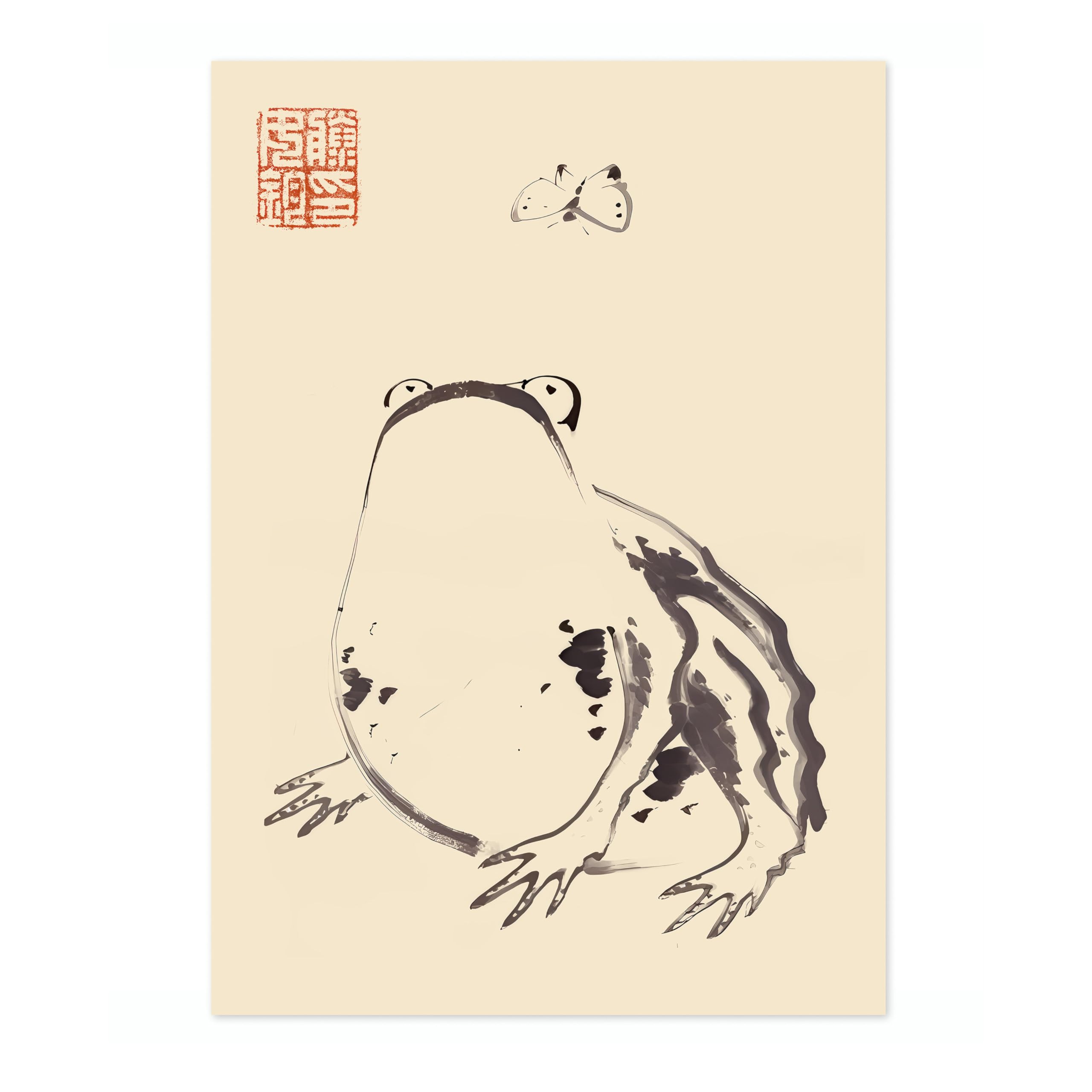 Matsumoto Hoji Sad Frog Poster, Japansese Art Woodblock Ukiyo-e Print, Framed Japanese Wall Art, Archival Matte, A4 (Print Only) - 29.7x21cm — view 13