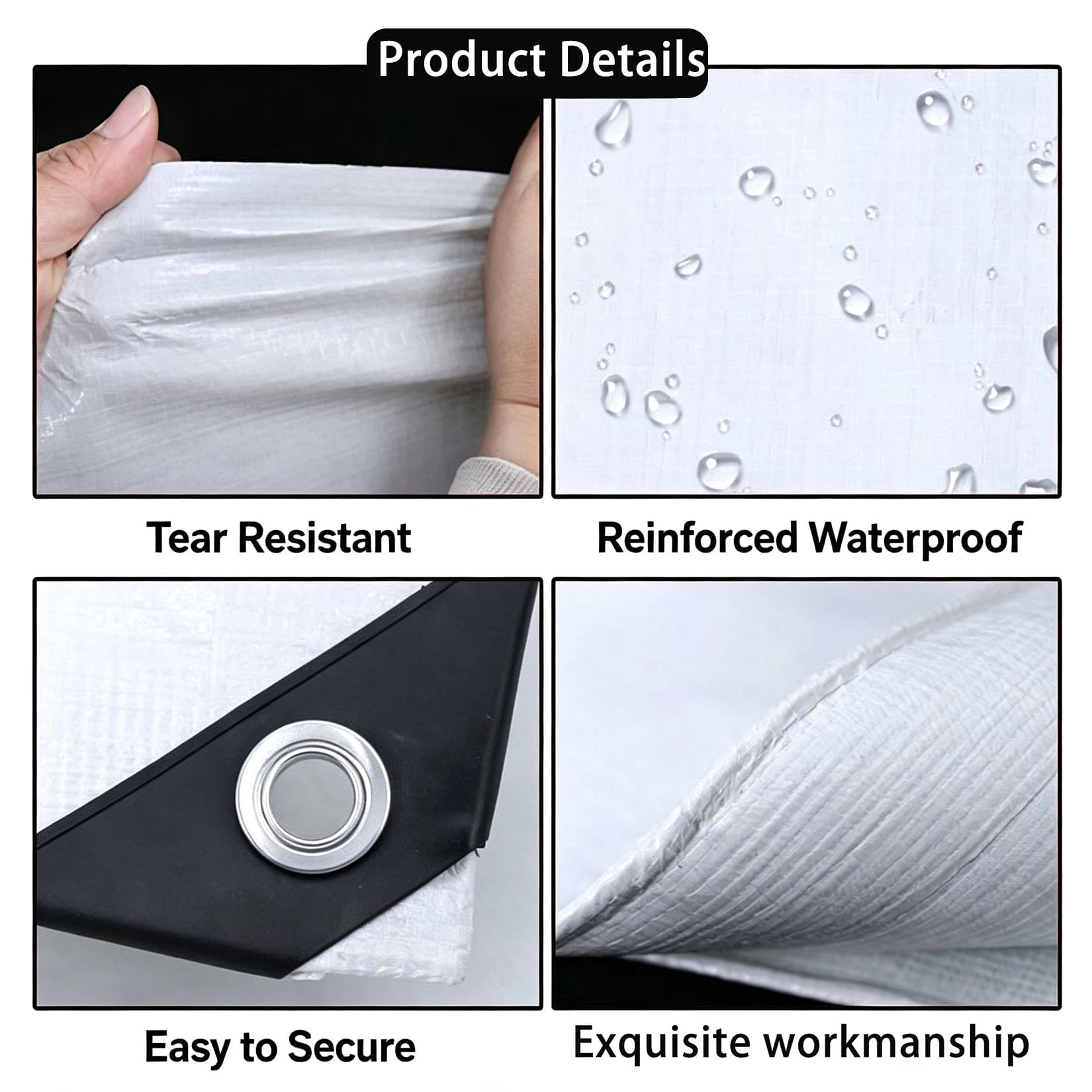 3X10m Bache de Protection Exterieur 120g/m² Bâche Imperméable avec Œillets