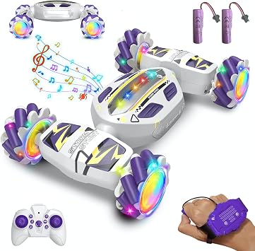 Gesture Sensing RC Stunt Car for Boys 8-12 - Gifts Toy for Kids,4WD Remote Control 360 Rotating,Transform Hand Controlled,Birthday Presents for Boy Age 8 9 10 11 12White