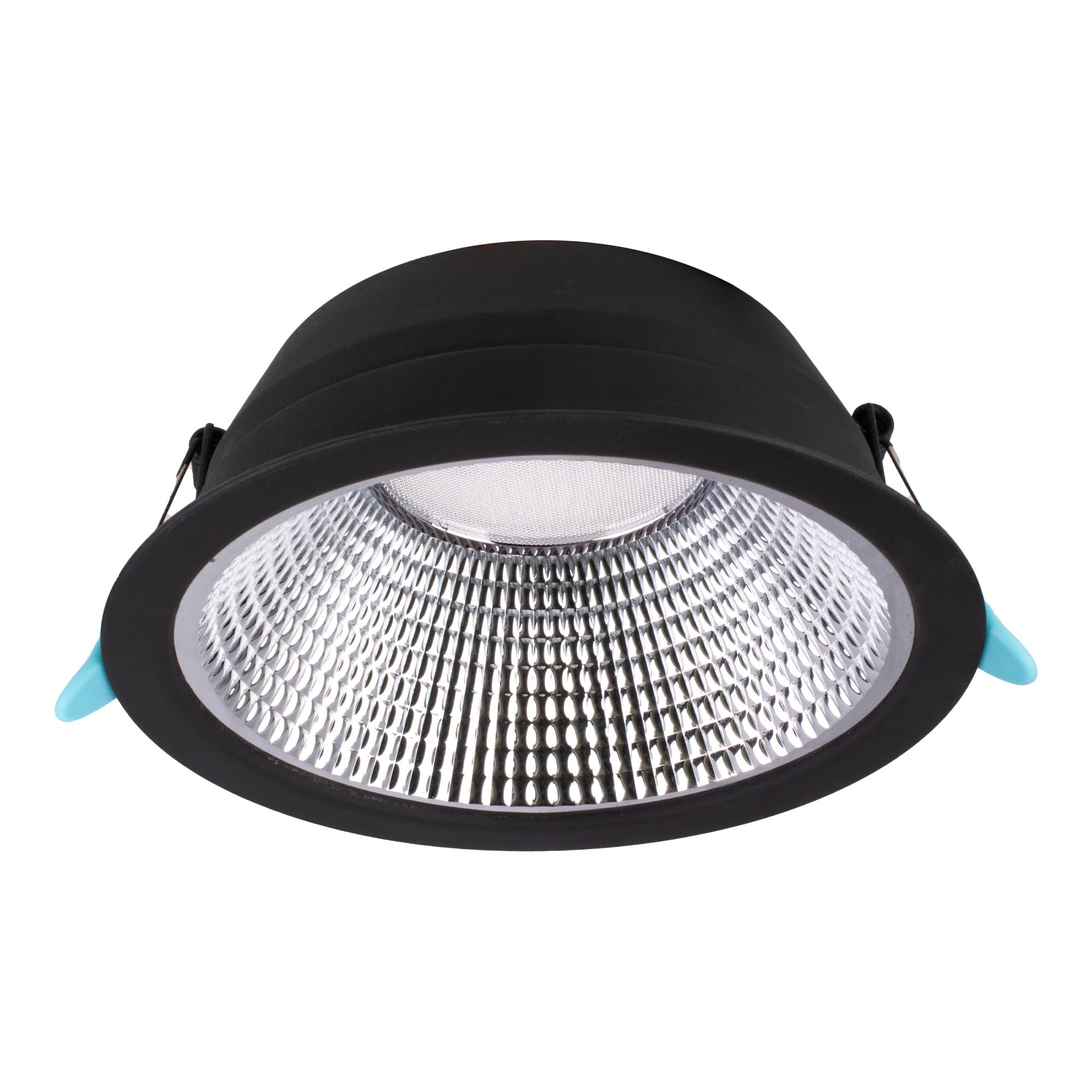Bright Source All in One LED Commercial Downlight, Black, 10W/15W Switchable Wattage, 3 Light Colour Temperatures 3000K 4000K 6000K Warm Cool Daylight, IP44 Spotlight, 150mm Cut Out
