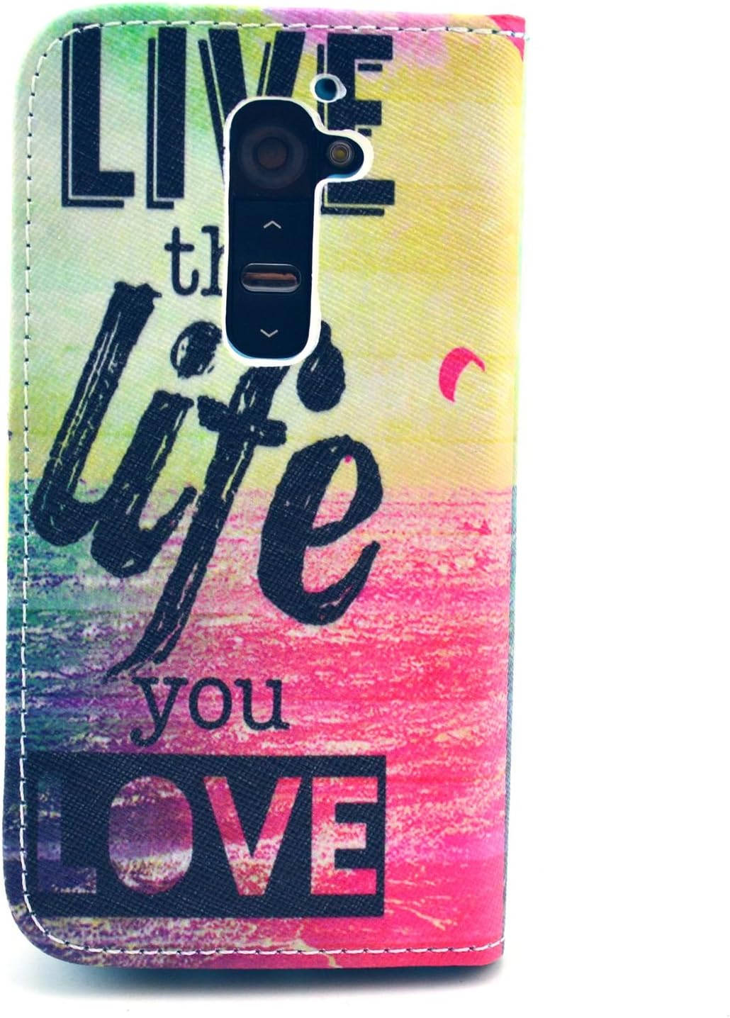 LG G2 Case, Speedtek LiveTheLife Pattern Premium PU Leather Wallet Flip Protective Skin Case with Magnetic Closure for LG G2 LG Optimus G2 [At&T, Sprint, T-Mobile] (Built-in Credit Card/ID Card Slot)