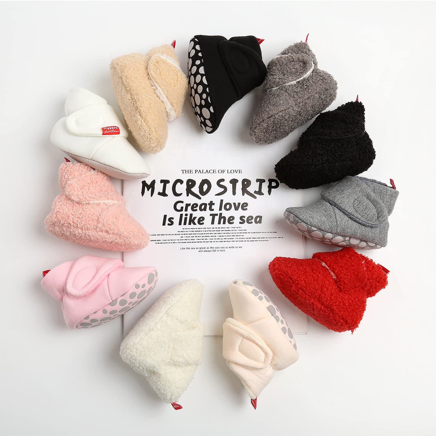 Enfant en bas âge bébé garçons filles chaussons en coton chaussures à rayures semelle souple nouveau-né premières chaussures de marche bottes en polaire chaude 0-18 m