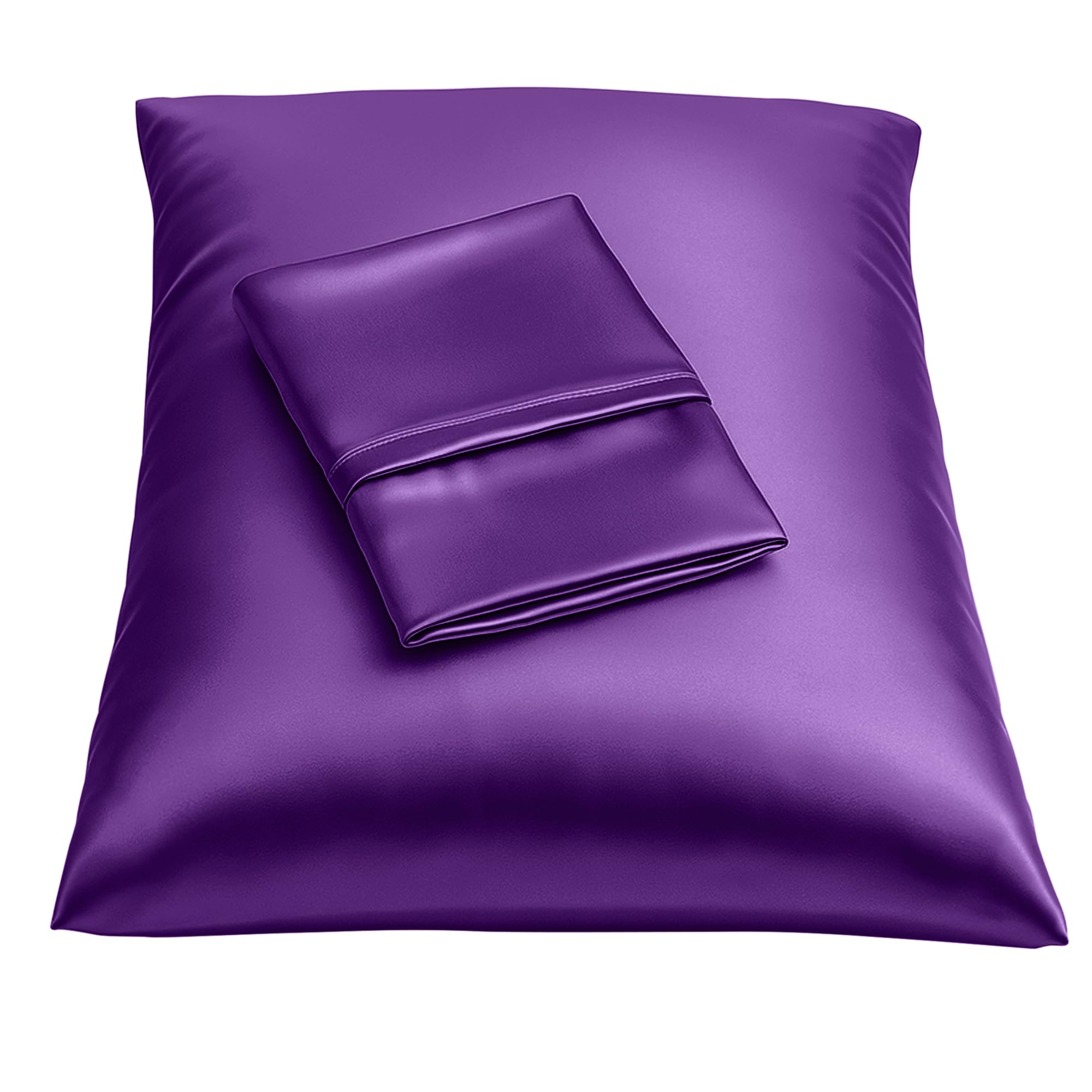 BLISSFORD Satin Pillowcase with Zipper, Like Silk Pillow Cases - Gray