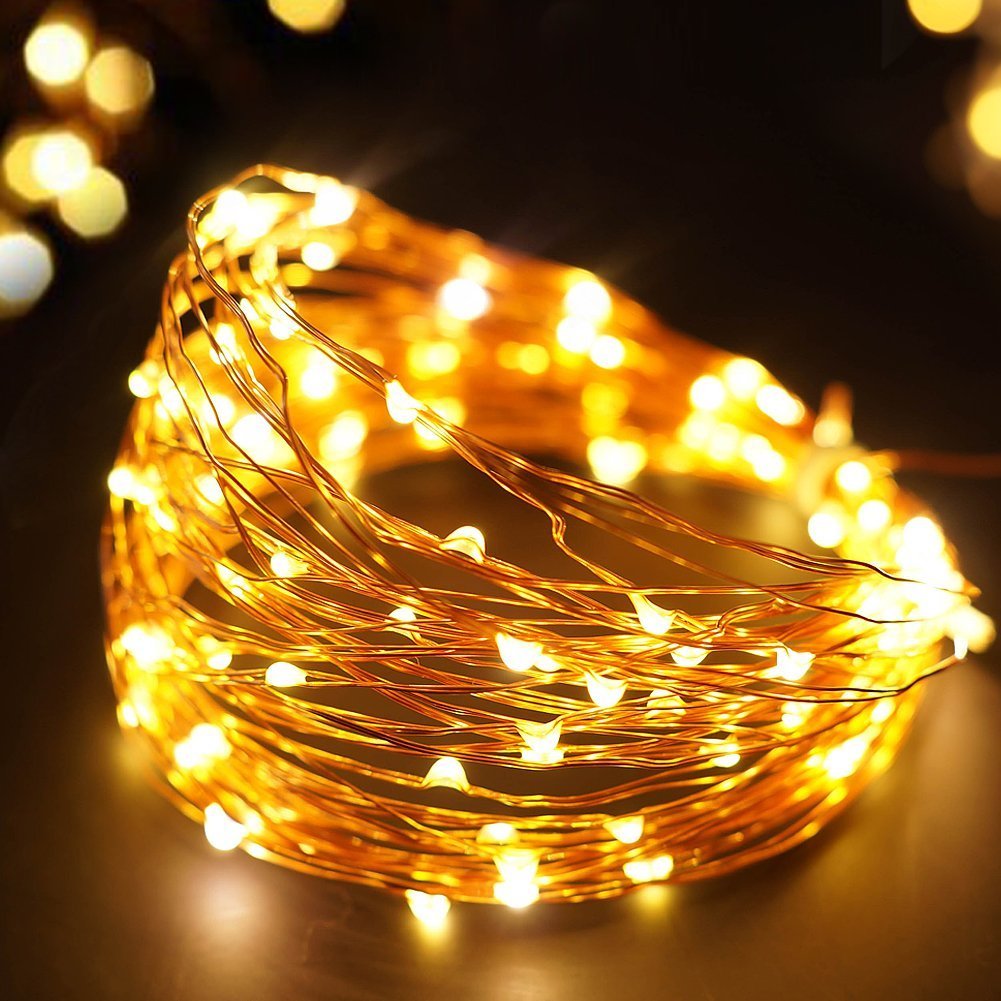 Amazon.co.jp: LEDストリングライト 3m 30粒LEDs 電池式 銅線ワイヤー