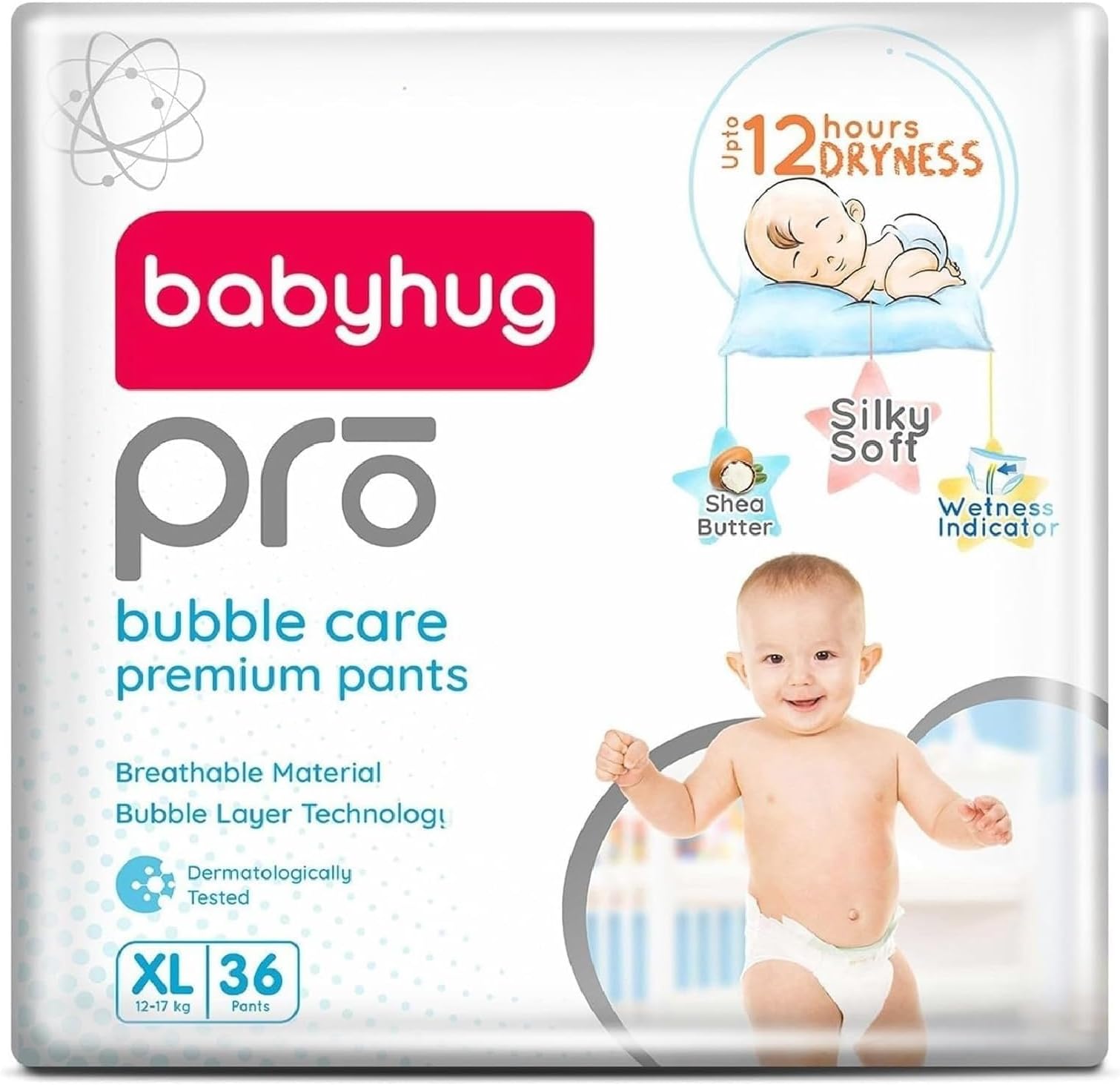 Pro Bubble Care Premium Pants Style Diaper | Size - Extra Large (XL) | 12 to 17 kg - 36 Pieces| Breathable Material | Bubble Layer Technology (XL)
