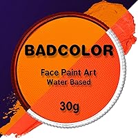 Vista 1 de Pintura corporal y facial UV neón naranja (30g/1oz), kit de pintura corporal completa a base de agua, reactiva a la luz negra, fluorescente