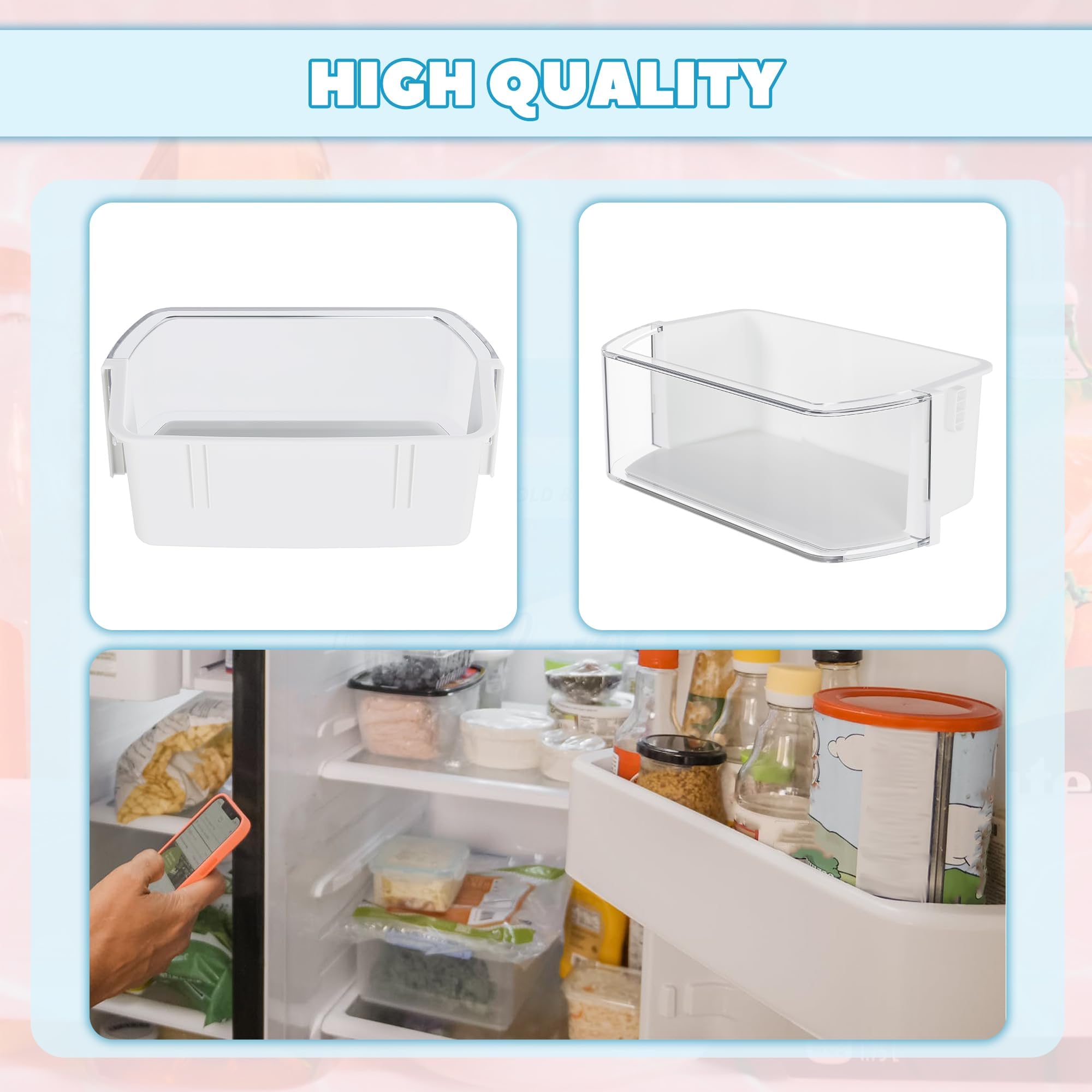 Kojem DA97-12935A RF220NCTABC - Estante de repuesto para puerta de refrigerador compatible con Samsung de repuesto para refrigerador RF220NCTASP RF220NCTASR RF220NCTAWW blanco + transparente