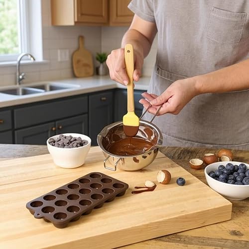 Miniatura 8 de Molde para hacer chocolate Mrs. Anderson's Baking, hecho de silicona de grado europeo, color trufa, juego de 2 unidades