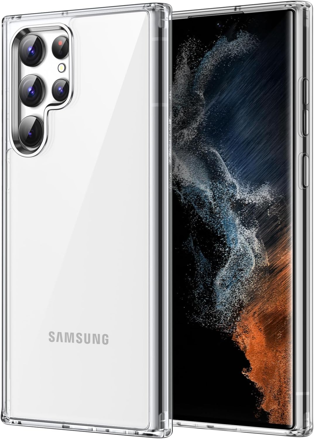 JETech Case for Samsung Galaxy S22 Ultra 5G 6.8-Inch, Non-Yellowing Shockproof Bumper Protective Phone Cover, Anti-Scratch Hard PC Back (Clear)