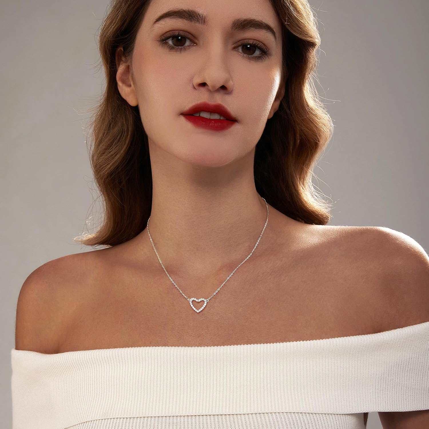 Zeffy Cute Heart Necklace 18k Gold/Silver Plated Tiny Heart Pendant Choker Necklaces Gold Love Heart Chain Necklace for Women Dainty Gold Jewelry Valentines Day Gifts for Women Girls Teen Girls - Image 4