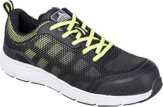 Portwest Deportivo Steelite Tove S1P, Tamaño: 45, Color: Negro/Verde, FT15BGN45