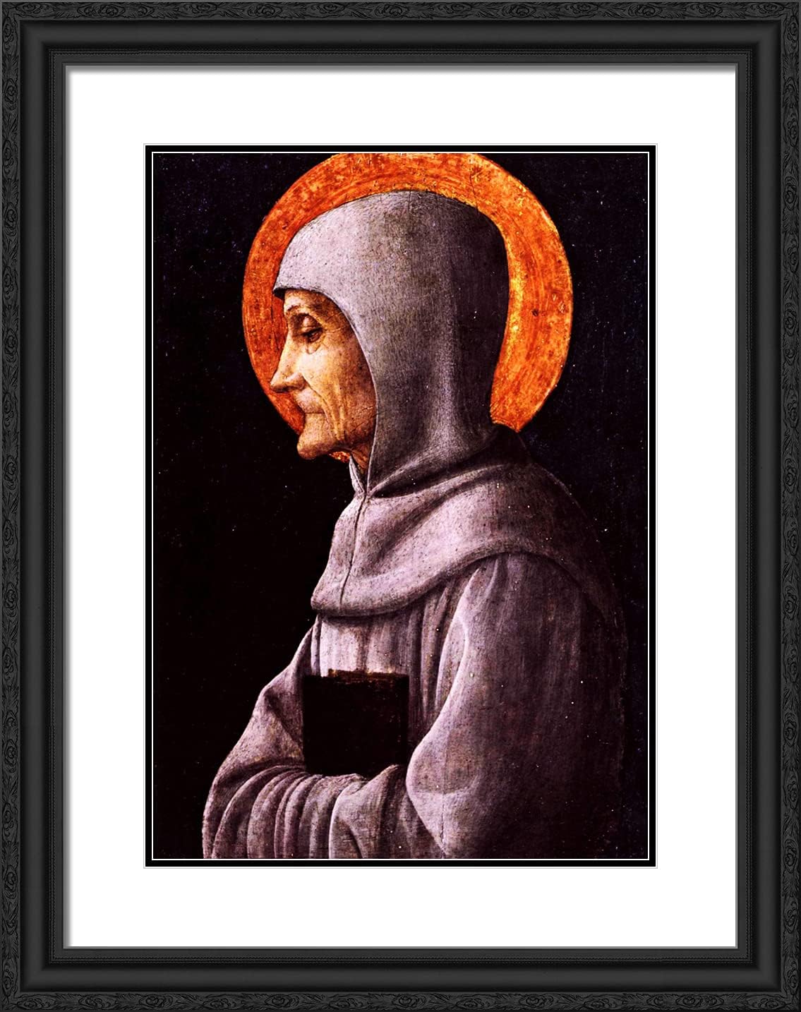 ArtDirect Mantegna, Andrea 19x24 Gold Ornate Framed Art Print with Double Matting Titled: Saint Bernardine of Siena