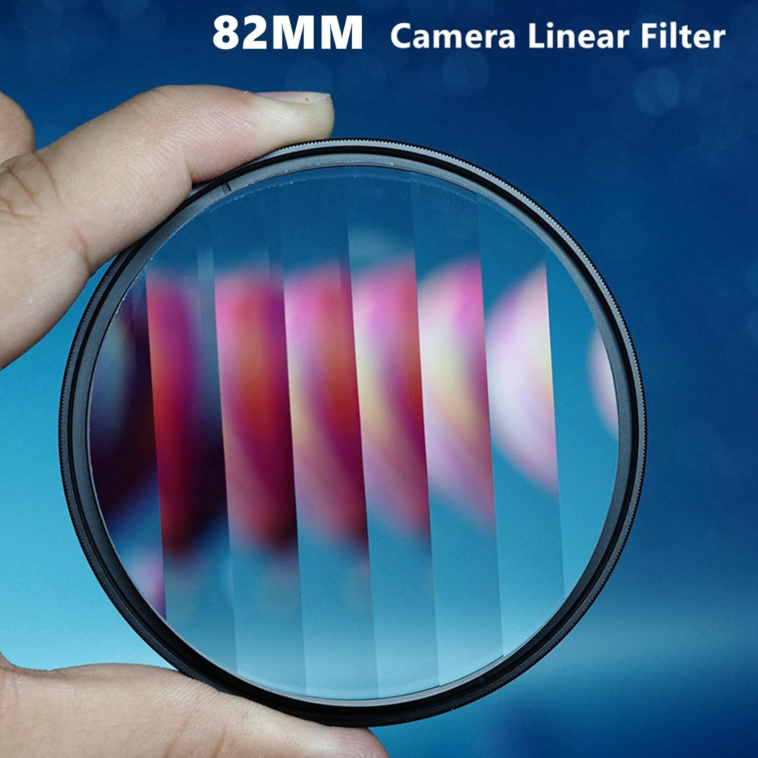 Camera Linear Filter, 82MM Prism Film Special Effects Glass Repeater Lens Repeat Multiple Images Photography Accessories for DSLR Cinematice Video and Photo, Filter Pouch Included