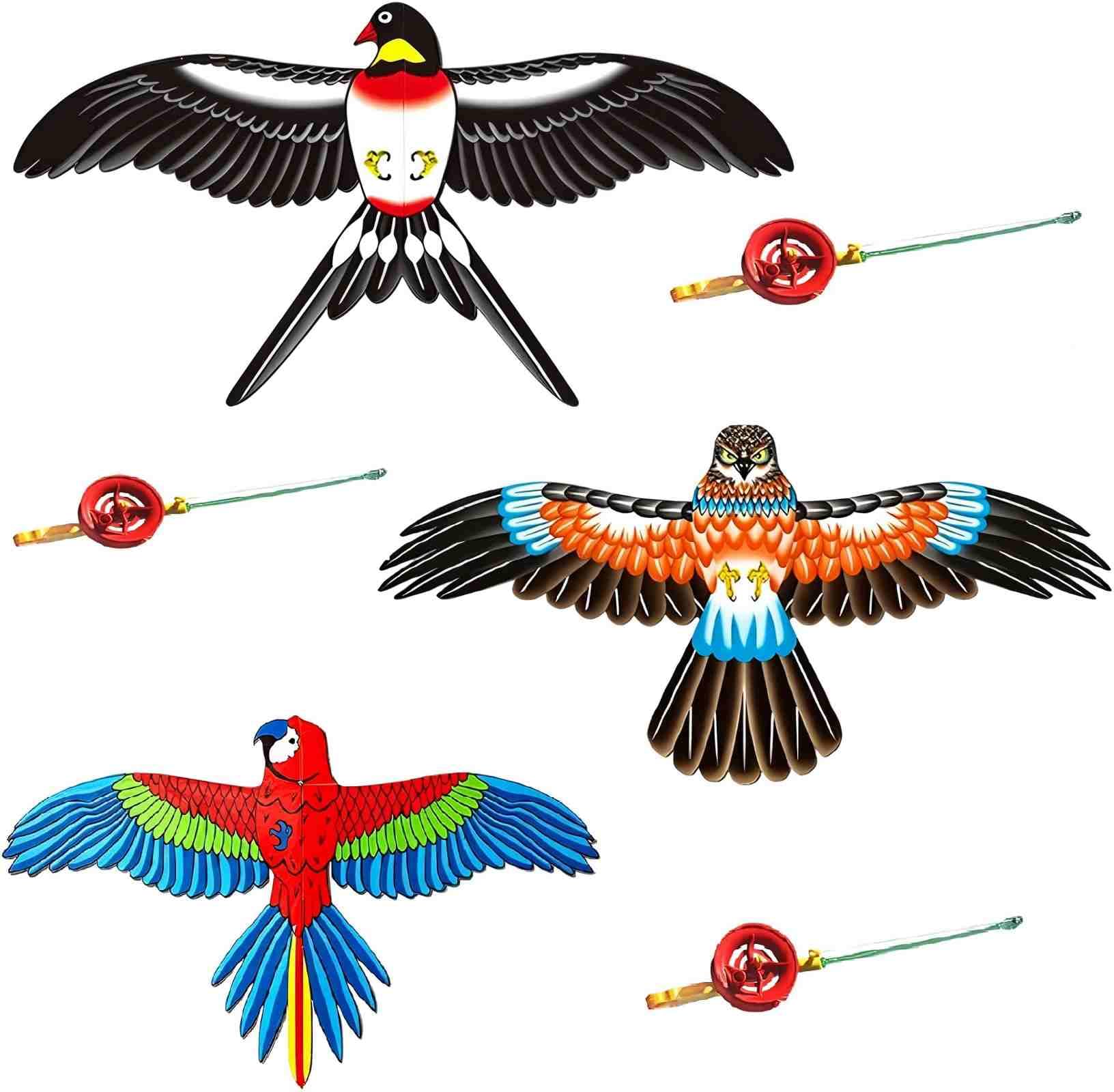Fishing Poles Kite, Beach Toys, Angling Themed Flying Toy, Dynamic Wing Kites,3pc (Color-DEF-3pc)