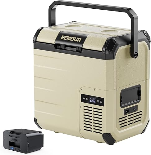 Miniatura 1 de EENOUR D18 - Refrigerador de coche de 12 voltios, congelador portátil con batería desmontable de 19 cuartos de galón18 L, enfriador de batería y