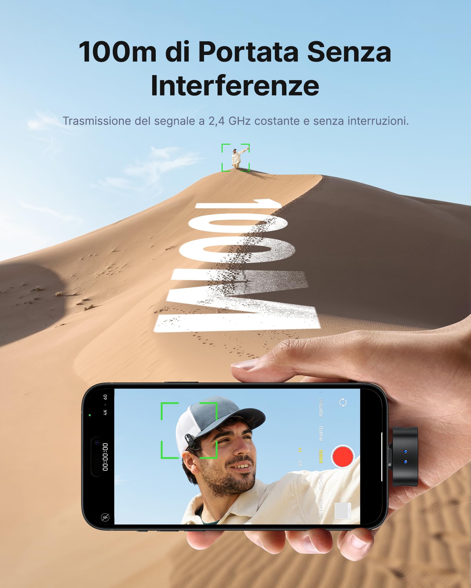 BOYA Magic Microfono Wireless per iPhone 15/16, Android Smartphone, Design Trasformabile, Mini Microfoni Wireless con Spina USB-C Jack, 48KHz/24Bit, Microfono Lavalier per Video Social, Streaming