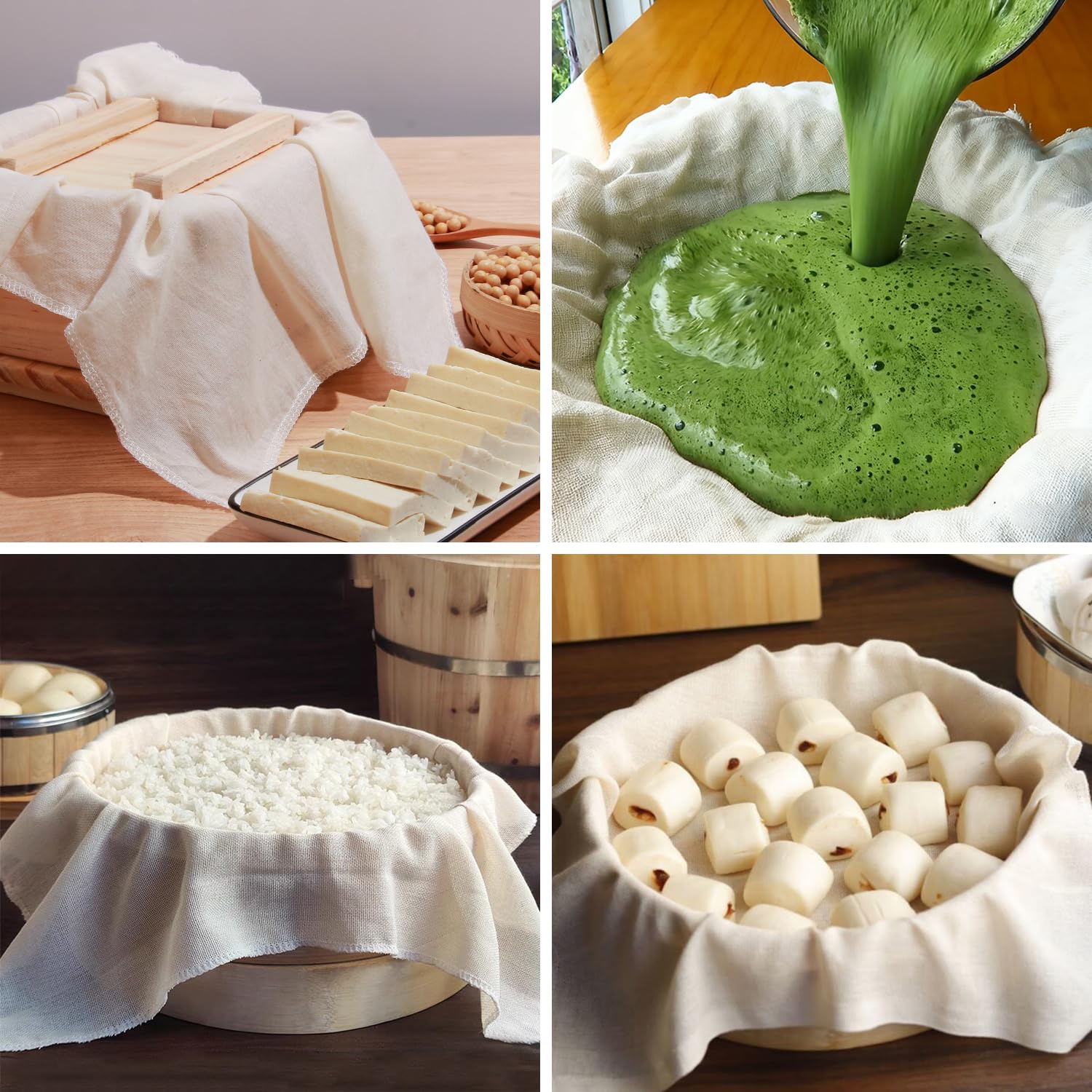 8 Stück Passiertuch, 50x50cm Käsetuch Cheesecloth Leinentuch, Reine Wiederverwendbar Und 8 Stück Passiertuch, 50x50cm Käsetuch Cheesecloth Leinentuch, Reine Wiederverwendbar Und