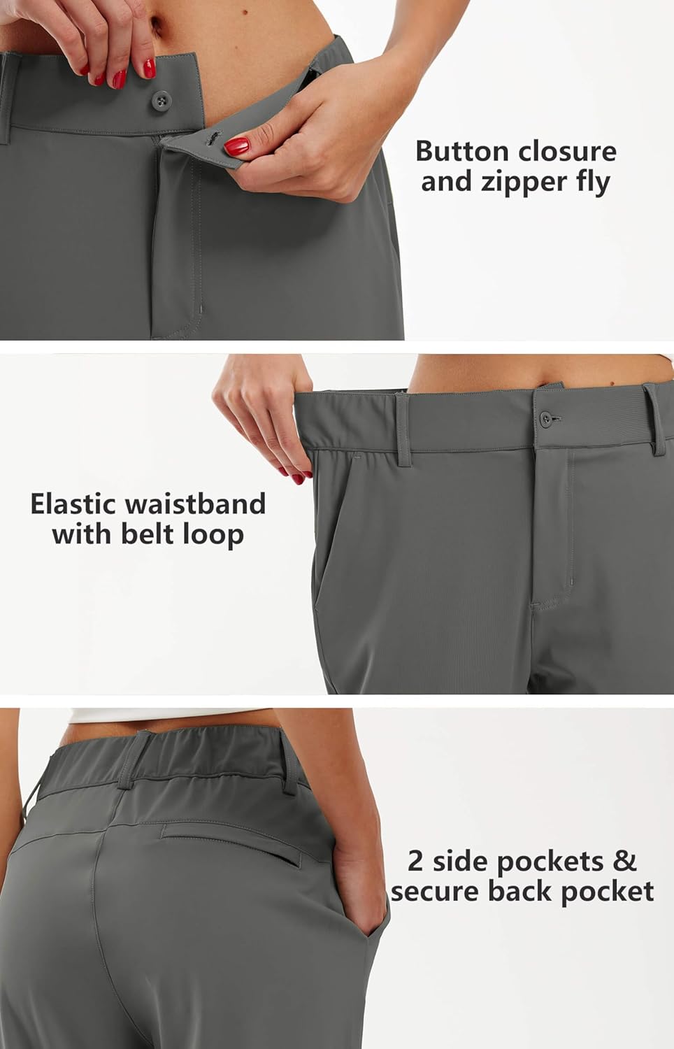 Libin Women's 4-Way Stretch Golf Joggers Pants with Pockets, Tapered Athletic Running Sweatpants, Work Dress Casual Slacks - Image 3