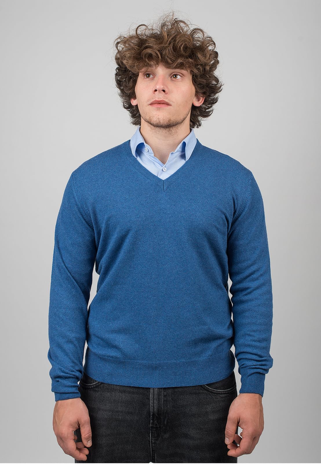 Dalle Piane Cashmere Herren Pullover V-Ausschnitt Wollmix