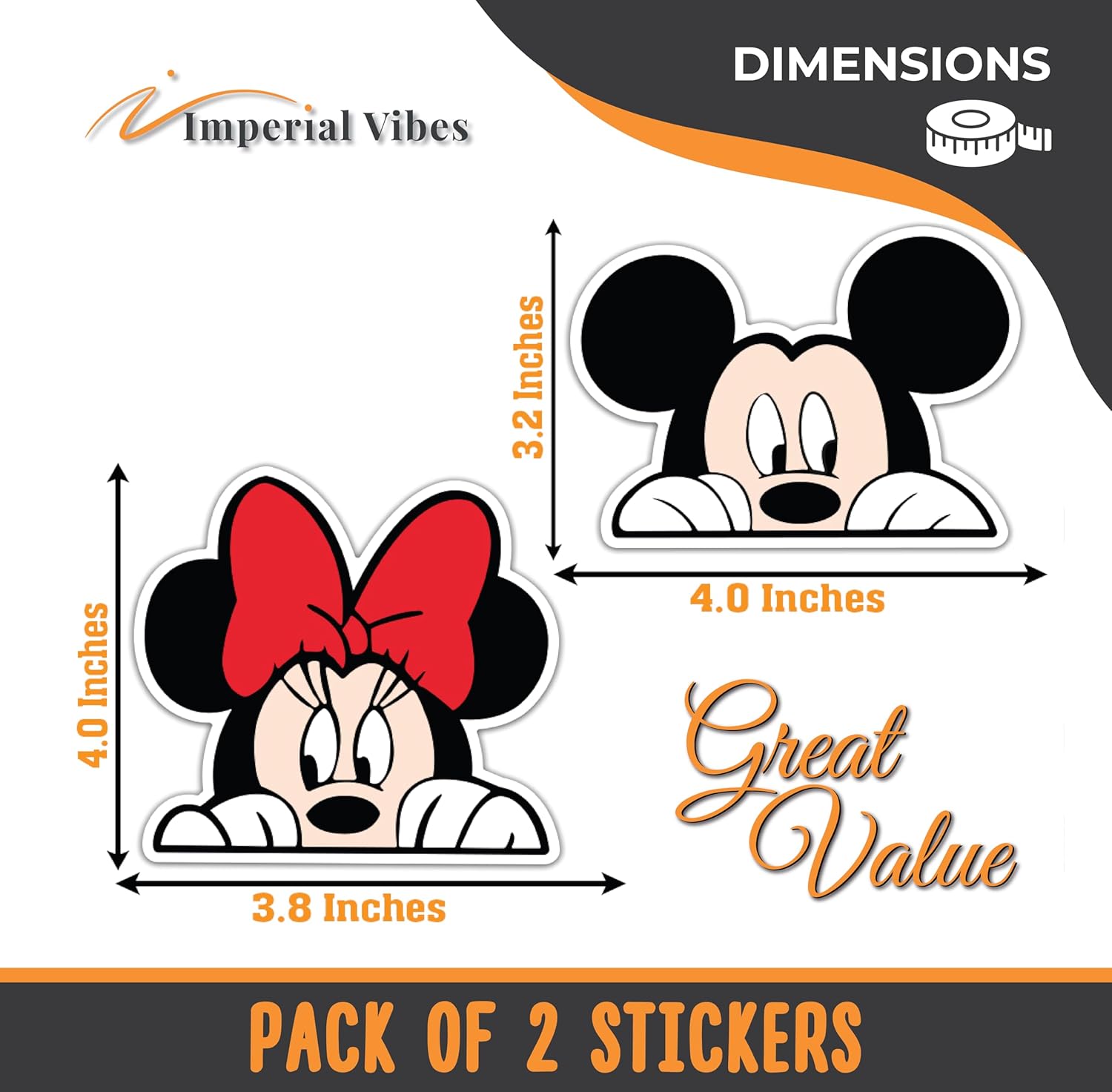 IMPERIAL VIBES – Peeking Cartoon Sticker – Vinyl Decal for Truck, and Van Bumper – Indoor and Outdoor Laptop Decals – Waterproof Decal for Window - Pack of 2 Imp 156 - Image 2