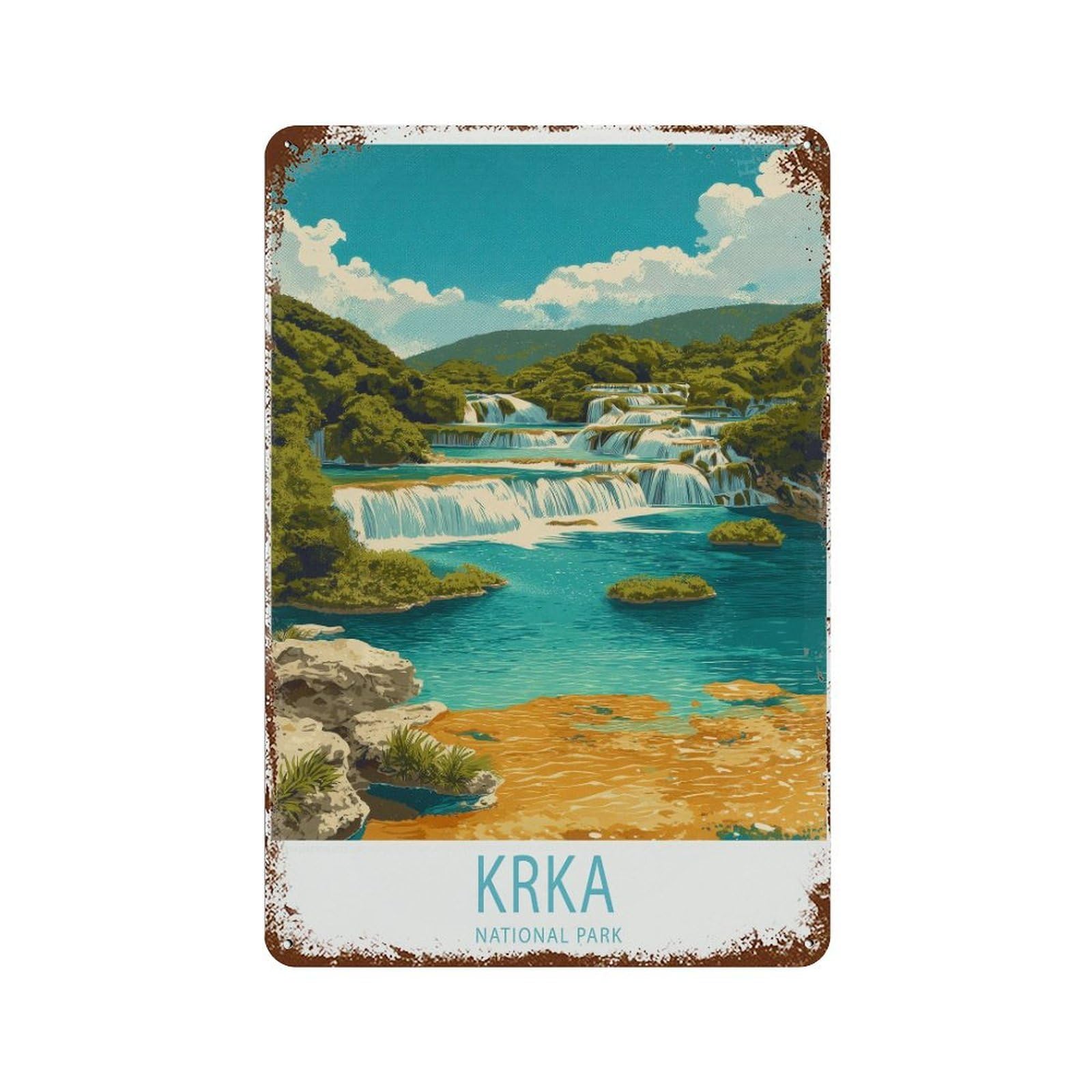 xiaoxiaoshen Krka National Park Travel Croatia Birthday Gifts Wall Decor Art Metal Tin Poster Modern Home Decor Art Home Bar Shop Decorations Vintage Sign 30x20cm