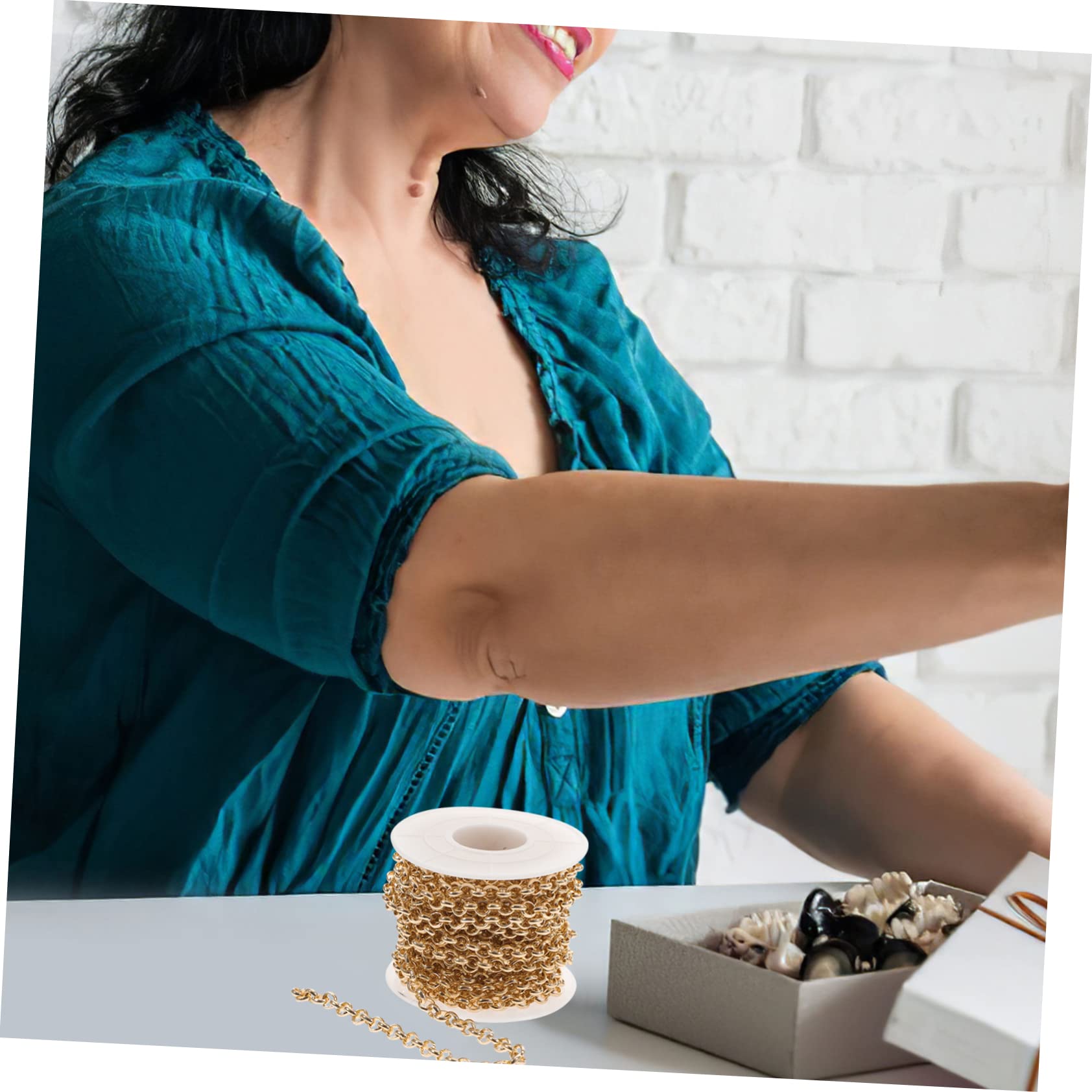 SHINEOFI 3rotoli Catena Alluminio per Creazioni Fai Te Catena Decorativa per Bracciali e Collane Metri Roll Accessorio per Artigianato e Gioielli Personalizzati