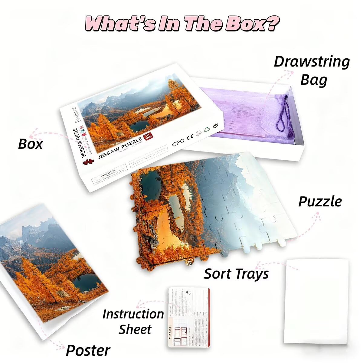 Puzzle 4000 sztuk Jesienne Puzzle Krajobrazy Wymiary 141x87cm Puzzle dla Dorosłych Kreatywna Rozrywka, Śmieszne Klasyczne Puzzle Zabawki Edukacyjne Oryginalne Prezenty Dla Kobiet L-78
